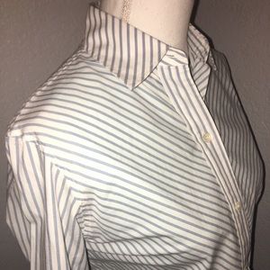 Vintage Burberry Striped Oxford Button-Down Shirt